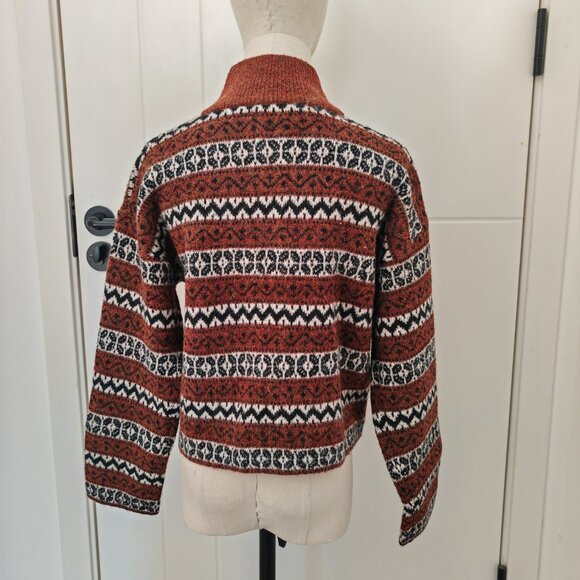 Sezane Wool Blend Heavyweight Button Winter Cardigan Sweater L - Picture 3 of 10